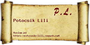 Potocsik Lili névjegykártya